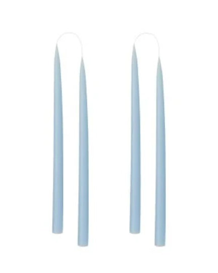 Kerzen, Stabkerzen, 35cm, von Hand gezogen, blau, pastell blau - mueggelig
