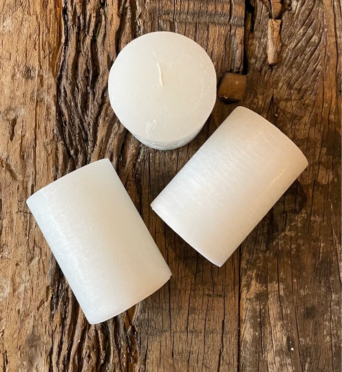 Stumpenkerze, Altarkerze, 10cm hoch, weiss - mueggelig