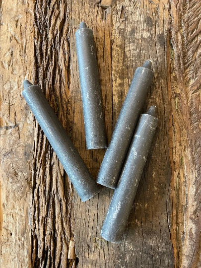 dicke Kerze, rustikale Kerze, Altarkerze, 25cm, grau, dunkel grau - mueggelig