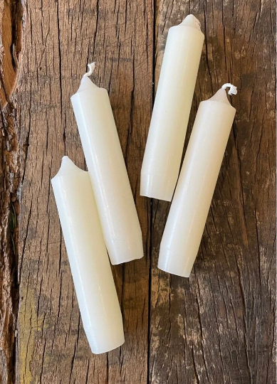 kurze Kerzen, Stabkerze, 11cm, weiss - mueggelig
