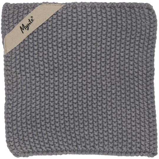 Topflappen Mynte gestrickt, dunkel grau