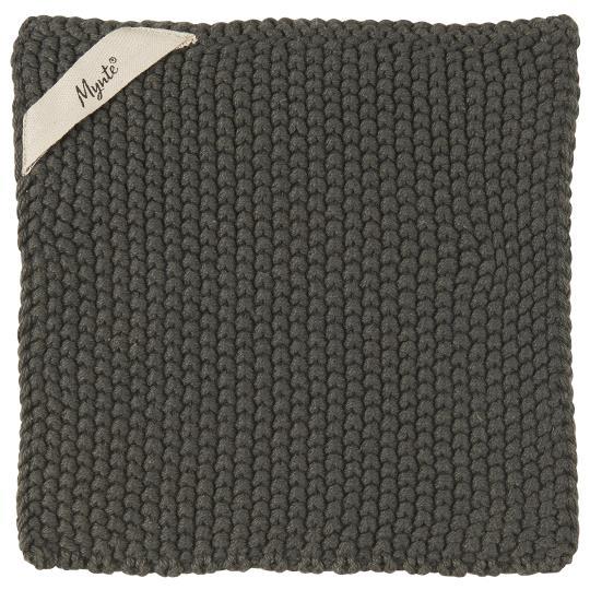 Topflappen Mynte gestrickt, thunder grey, dunkel grau