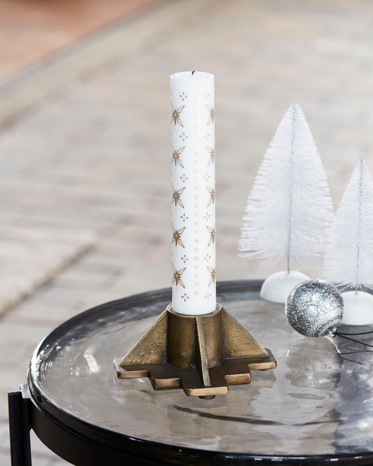 Kalenderkerze, Adventskerze, goldene Weihnachtssterne, dünn