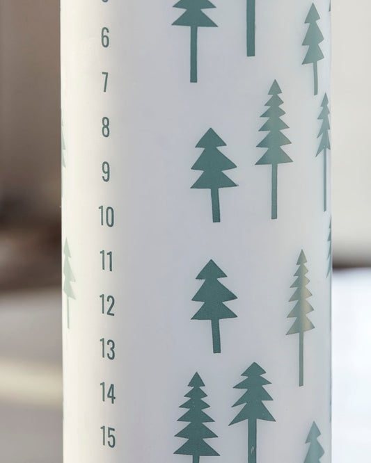 Kalenderkerze, Adventskerze, Tannenbaum, hellblau, dick
