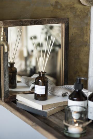 Vintage Spiegel aus recyceltem Holz, quadratisch, von Ib Laursen