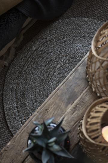 runder Teppich, natur farben, Jute, 90cm