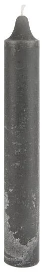 dicke Kerze, rustikale Kerze, Altarkerze, 25cm, grau, dunkel grau - mueggelig