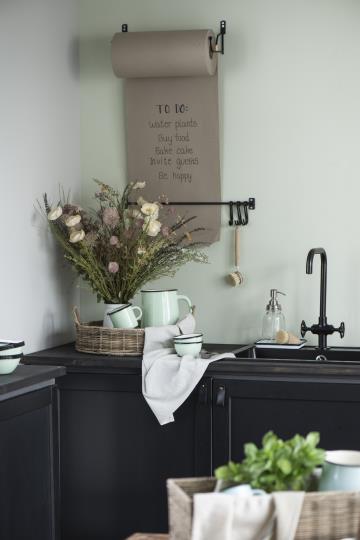 Hakenleiste, schwarzes Metall, 6 beweglichen Haken