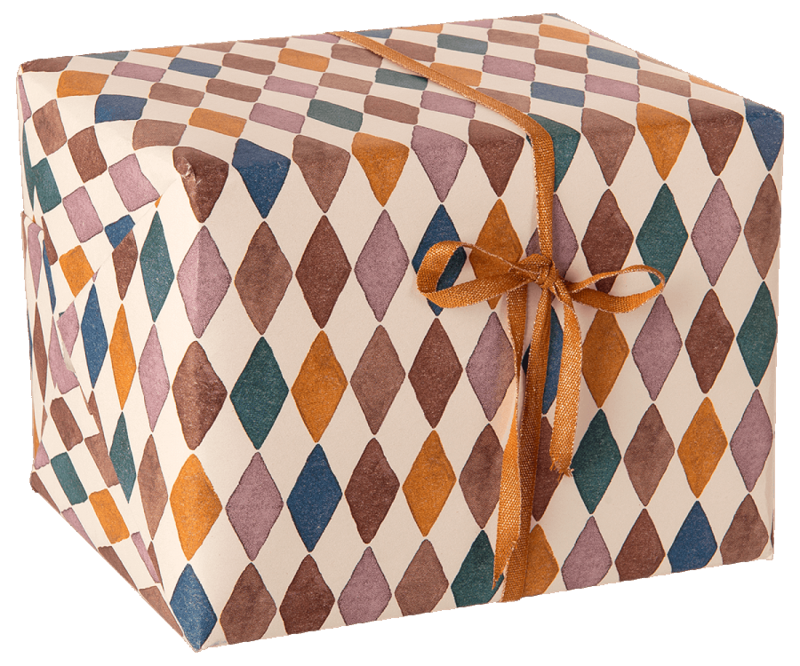 Papier, Geschenkpapier, Harlequin, bunt, 10m auf Rolle - mueggelig