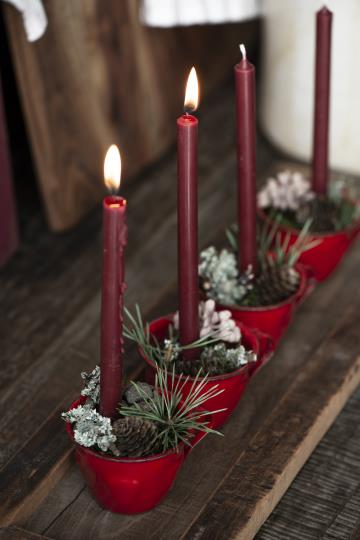 Bleistiftkerzen, dünne Kerzen, 20cm, dunkelrot