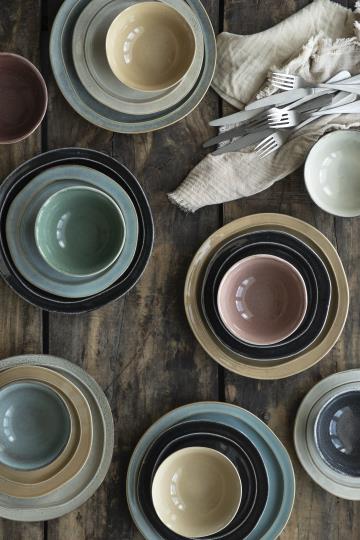 Schale Dunes, hell blau, light blue, Steingut