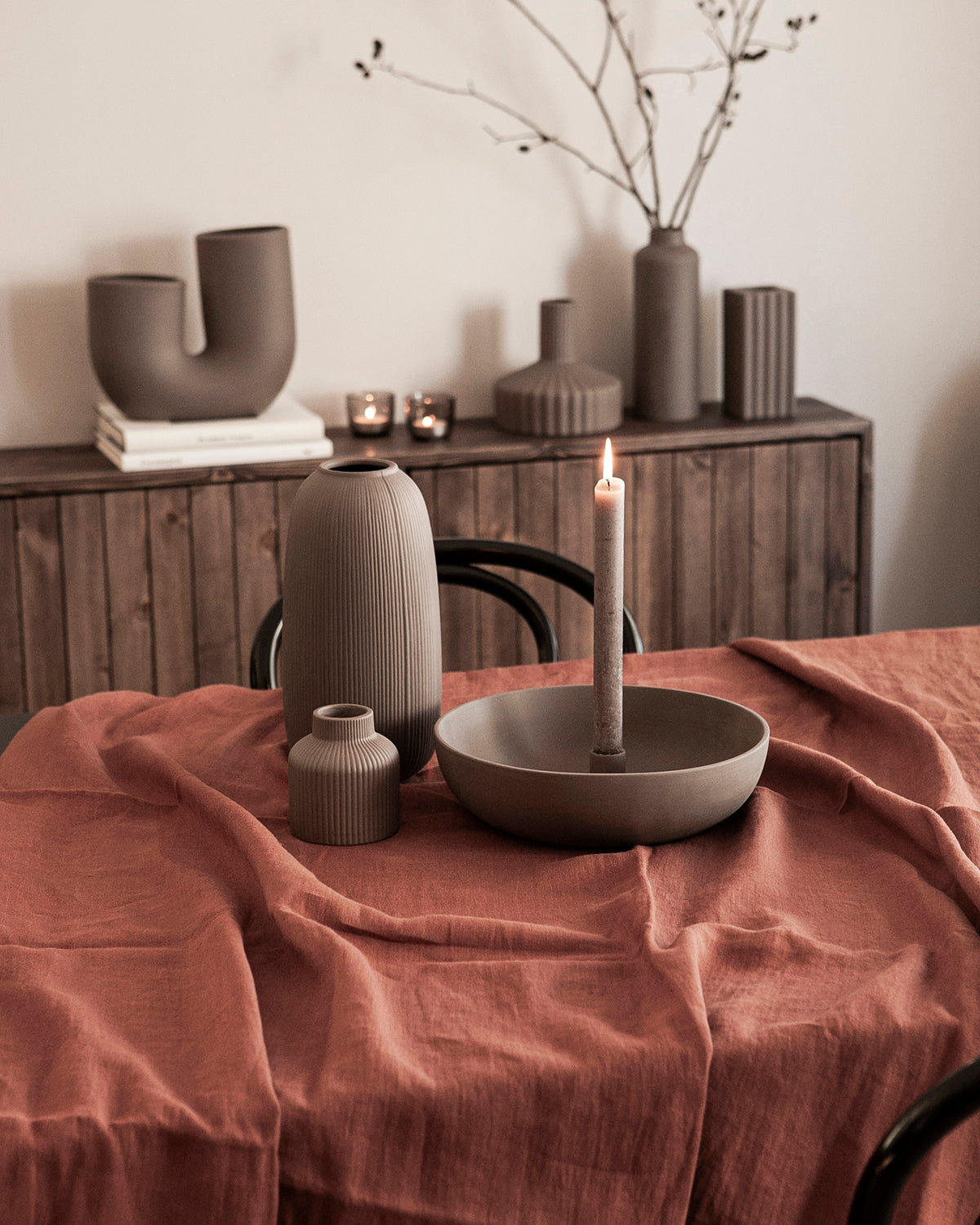 Keramikvase, Stravalla, braun