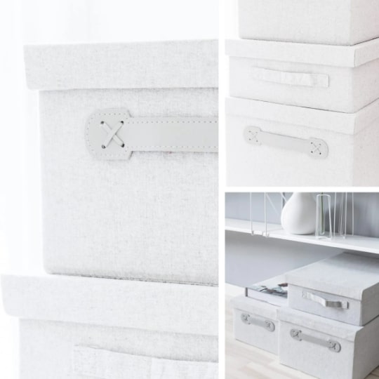 5er Set Box, Storefactory Aufbewahrungsboxen aus Textil, grau