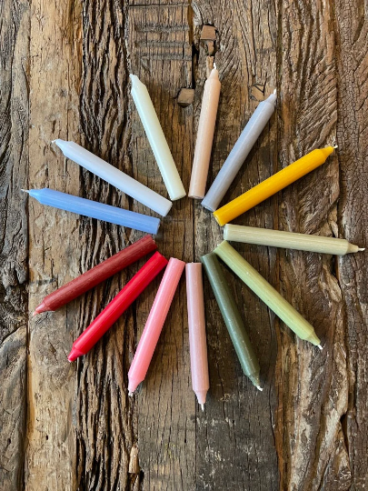 rustikale Kerzen, Stabkerze, 18cm, grün, moos grün - mueggelig