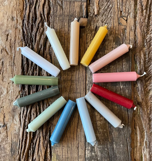 kurze Kerzen, Stabkerze, 11cm, grau - mueggelig