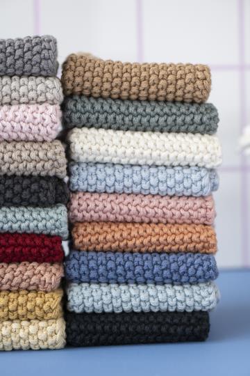 Topflappen Mynte gestrickt, nordic sky, hell blau