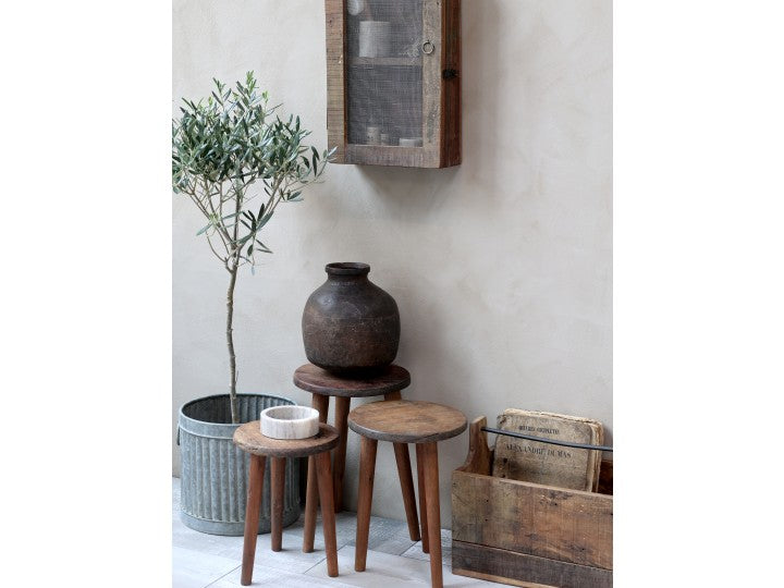 Kleine Holzhocker, 3er Set