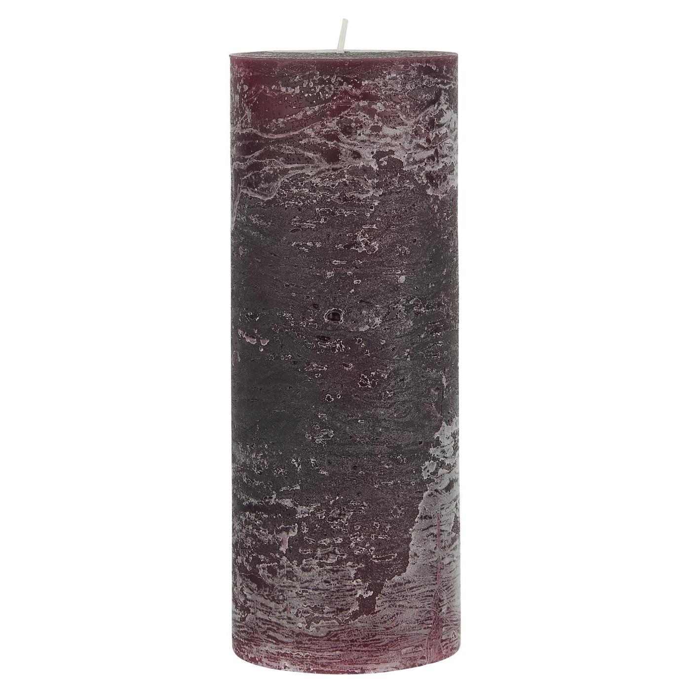 Stumpenkerze, Altarkerze, 18cm hoch, rhododendron, rot, dunkelrot