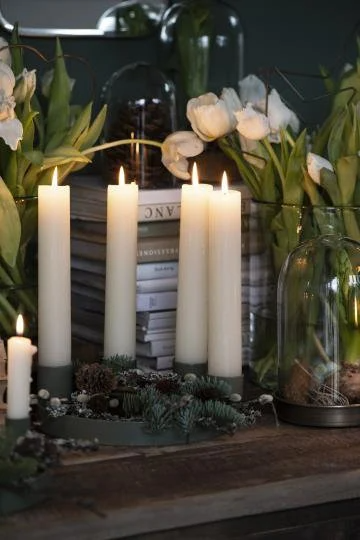 dicke Kerze, rustikale Kerze, Altarkerze, 25cm, weiss - mueggelig