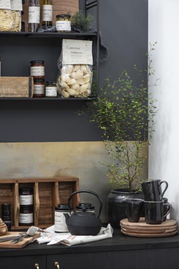 Becher Dunes, schwarz, antique black, Steingut