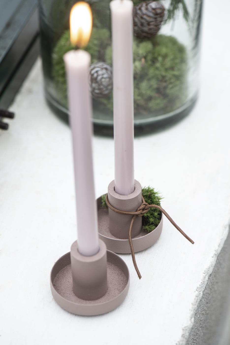 Kerzenhalter für schmale Kerzen, malva, rosa