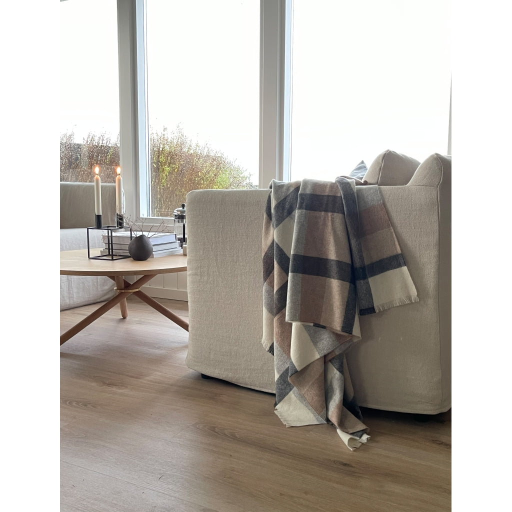 Decke Intersection, 190 x 130cm, Farbe camel, white, grey