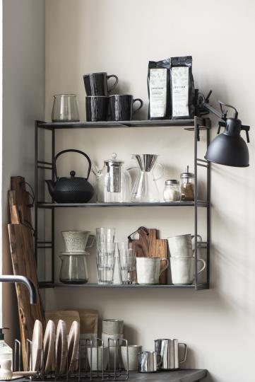 Becher Dunes, schwarz, antique black, Steingut