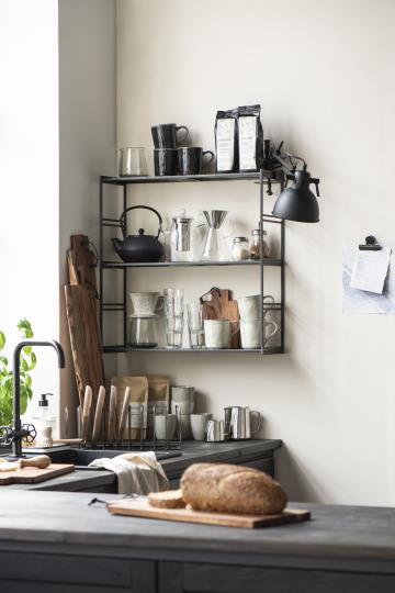 Becher Dunes, schwarz, antique black, Steingut