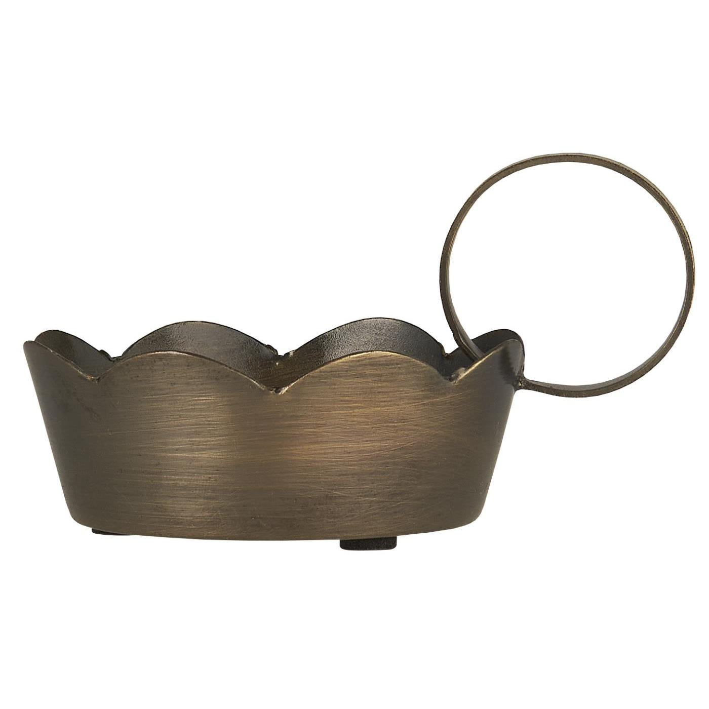 Kerzenhalter für schmale Kerzen, gewellter Rand, Metall