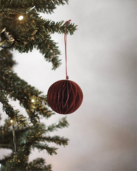 Papierkugel Bona, Faltkugel, Weihnachtskugel, rot, klein