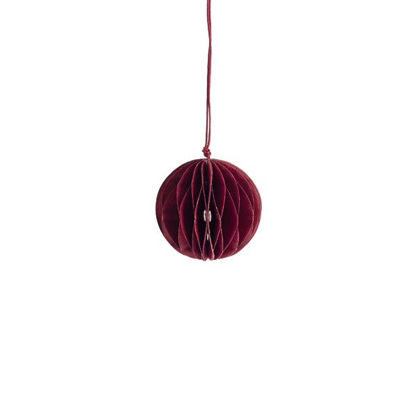 Papierkugel Bona, Faltkugel, Weihnachtskugel, rot, klein