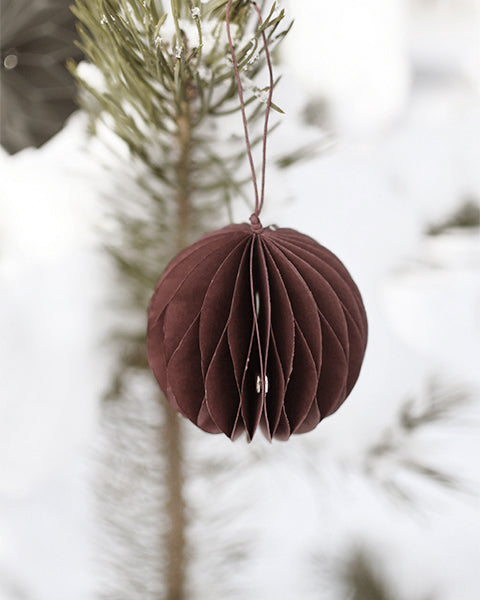 Papierkugel Bona, Faltkugel, Weihnachtskugel, rot, groß