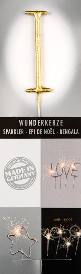 Wunderkerze Wondercandle® gold chromo classic - I