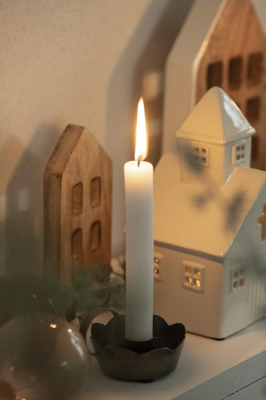 Kerzenhalter für normale Kerzen, gewellter Rand, Metall