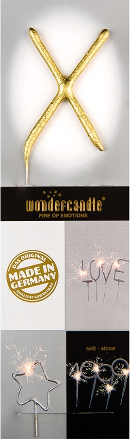 Wunderkerze Wondercandle® gold chromo classic - X