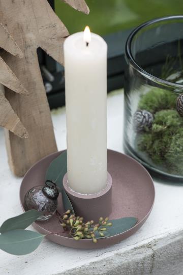 Kerzenhalter Metall, rund, malva, für Altarkerzen