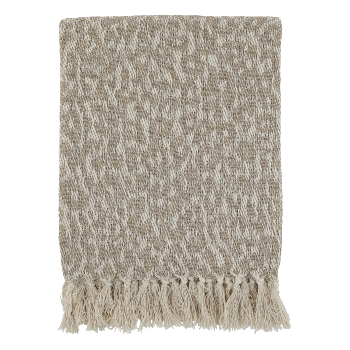 Baumwolldecke, leopard, braun, 130x150cm von Chic Antique