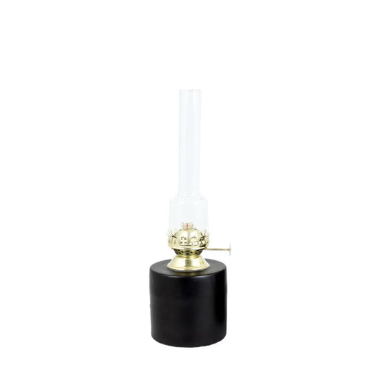 Öllampe Rak aus Metall und Glas, schwarz, klein