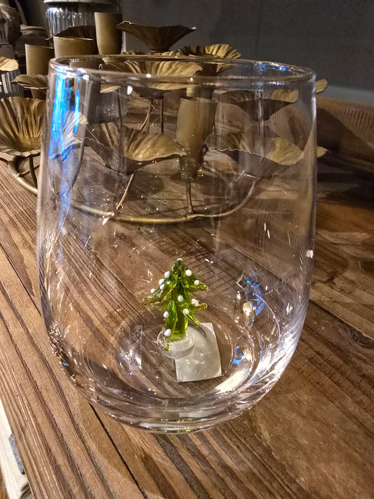 Trinkglas Misa, Glas mit 3D-Motiv, Tannenbaum