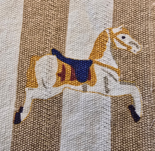 Bloomingville Decke, Pferd, beige Troddeln, gestreift