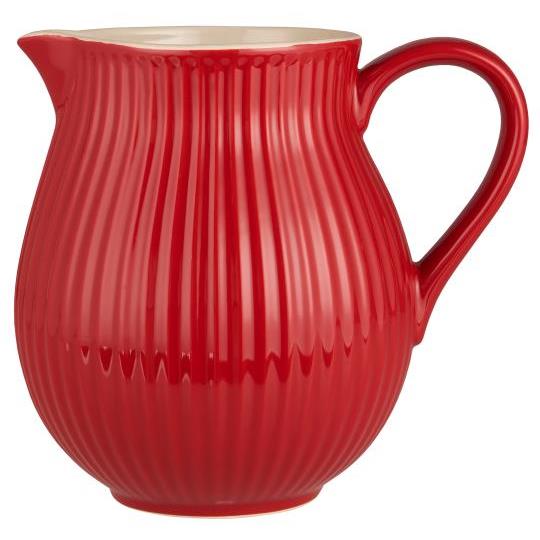 Krug Mynte, Kanne, Steingut, 2,l erdberr-rot, von Ib Laursen