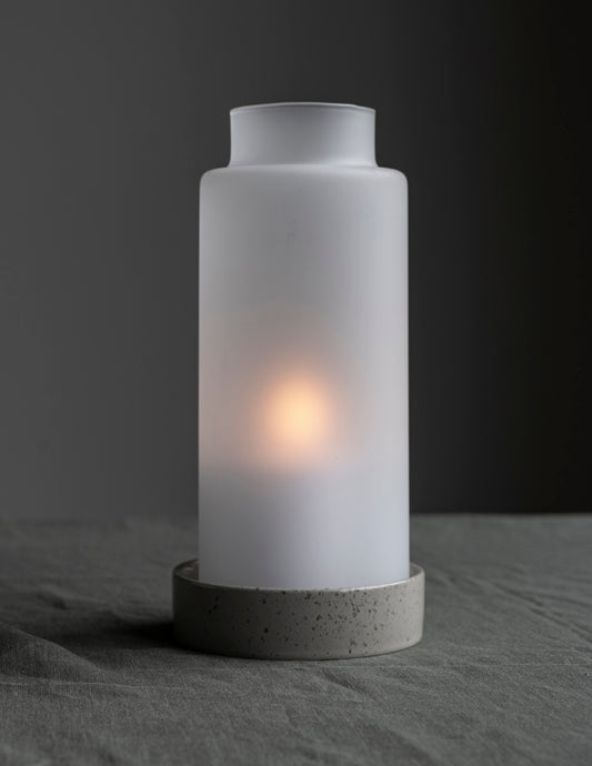 Glaszylinder, für Kerzenhalter Storm, gefrostetes Glas