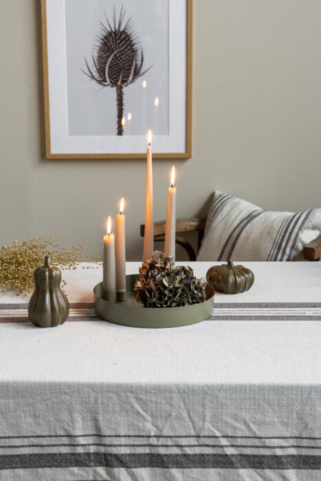 Kerzentablett Sund, mit magnetischen Haltern, rund, klein, grün