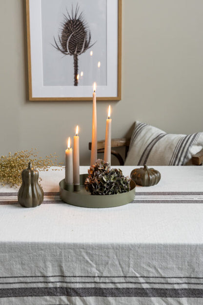 Kerzentablett Sund, mit magnetischen Haltern, rund, klein, grün