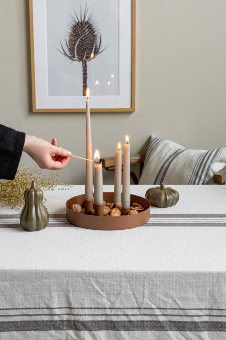 Kerzentablett Sund, mit magnetischen Haltern, rund, klein, schwarz