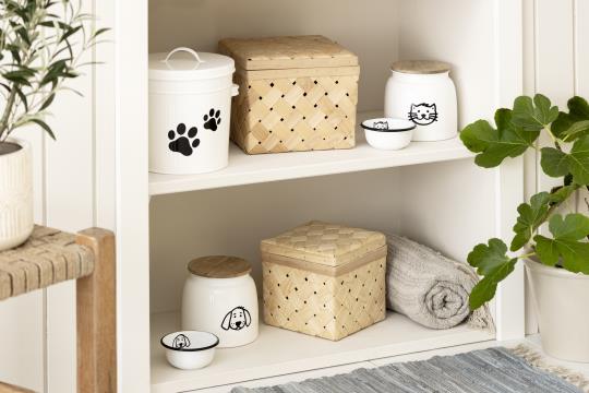 hundefutter aufbewahren Aufbewahrung für Hundefutter, Metall, Leckerlibox, Futtereimer, 5 Lite – müggelig