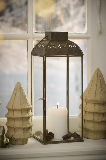 Laterne Alexander, Muster im Dach, Glas, Metall