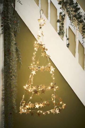 Lichterkette, 20 goldenen Sterne, für drinnen
