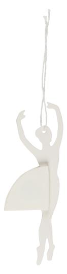 Faltdeko, Scherenschnitt Ballerina, in Relevéposition, 3D, weiß