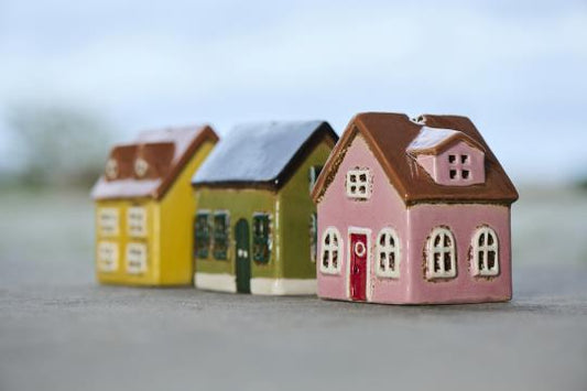 Teelichthaus Nyhavn, 3er Set, Keramikhaus, mini